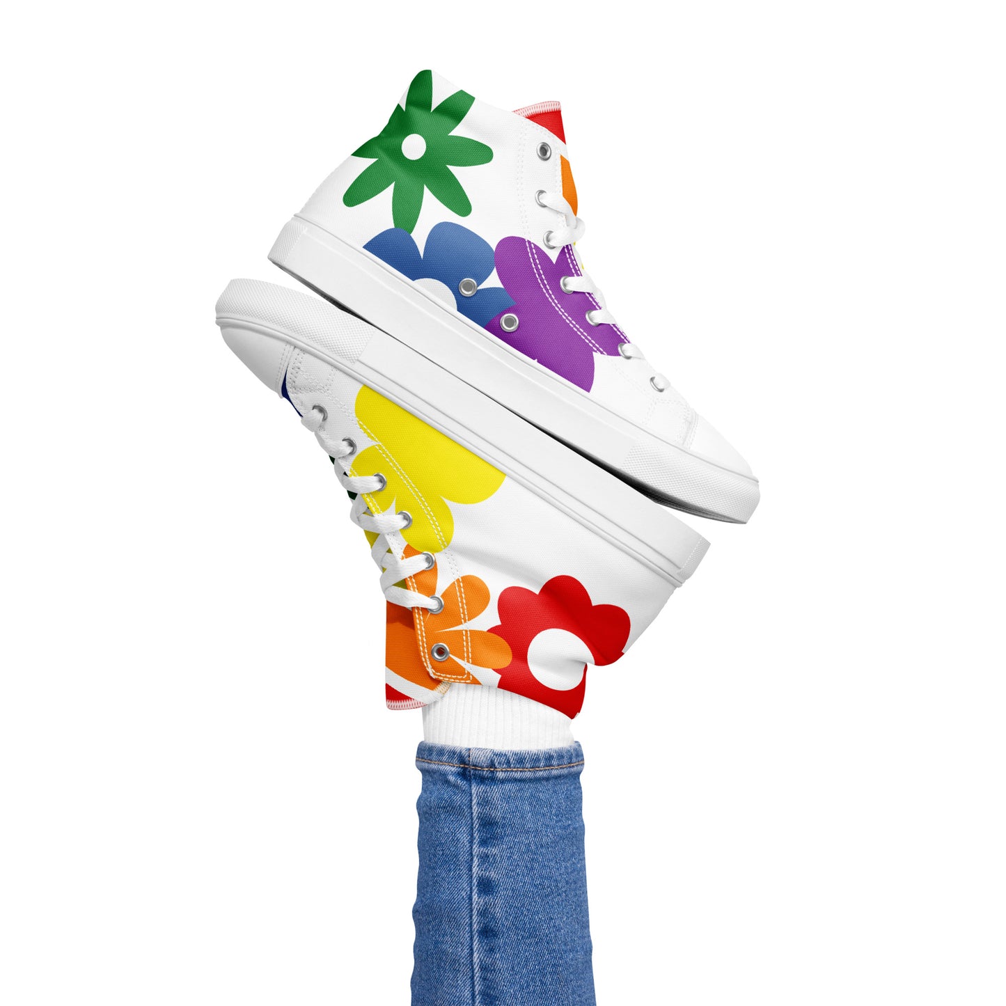 Zapatillas de lona de caña alta "Flowers"