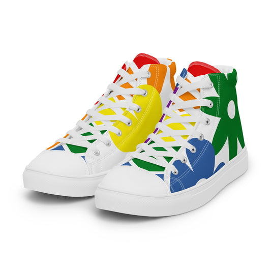 "Flowers" high-top canvas sneakers
